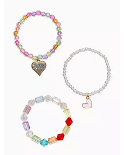 Браслет детский «Выбражулька», 3 шт. набор, сердца, бусины, цветной арт. СМЛ-281297-1-СМЛ0010904748