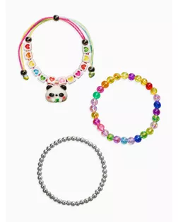 Браслет детский «Выбражулька», 3 шт. набор, панда ,бусины, цветной арт. СМЛ-281301-1-СМЛ0010904753