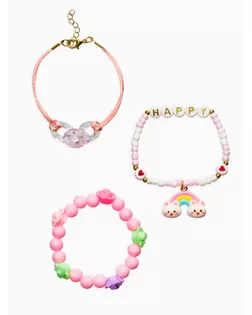 Браслет детский «Выбражулька», 3 шт. набор, радуга, цветной арт. СМЛ-280938-1-СМЛ0010904754