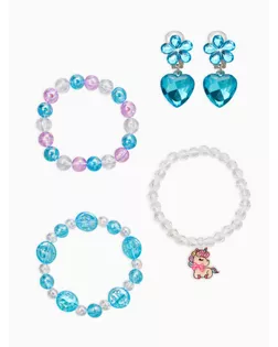 Комплект детский «Выбражулька» 4 предмета,3 браслета, 1 клипсы, единорог, сердце, цветной арт. СМЛ-280939-1-СМЛ0010904755