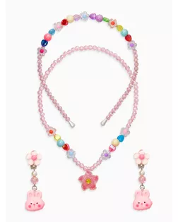 Комплект детский «Выбражулька» 3 предмета, клипсы, бусы, ободок, крлики, цветной арт. СМЛ-280940-1-СМЛ0010904756