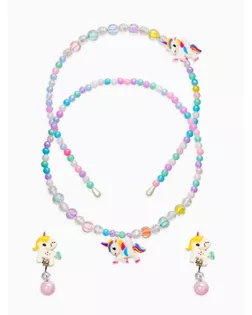 Комплект детский «Выбражулька» 3 предмета, клипсы, бусы, ободок, единорог, цветной арт. СМЛ-280941-1-СМЛ0010904757