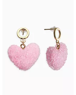 Серьги "Сердце сахарное", цвет розовый в золоте арт. СМЛ-281315-1-СМЛ0010904784