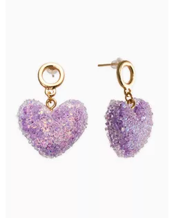Серьги "Сердце сахарное", цвет фиолетовый в золоте арт. СМЛ-281316-1-СМЛ0010904785
