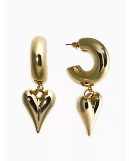 Серьги "Новый стиль", сердечки, цвет золото d2,5см арт. СМЛ-282438-1-СМЛ0010904827