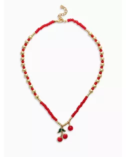 Колье "Вишня" бисер, цвет красный в золоте арт. СМЛ-281327-1-СМЛ0010904841