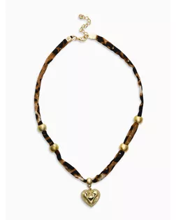 Колье "Новый стиль" сердечко, леопард, в золоте 40+удл арт. СМЛ-281329-1-СМЛ0010904843