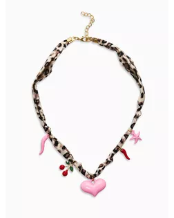 Колье "Новый стиль" микс подвесок, светлый леопард, в золоте 40+удл арт. СМЛ-281330-1-СМЛ0010904844