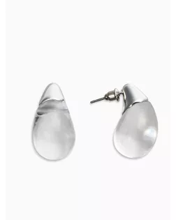Серьги "Капли Бо", цвет прозрачный белый в серебре арт. СМЛ-280943-1-СМЛ0010904847