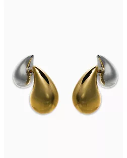 Серьги "Капли Бо" двойные, цвет серебристо-золотой арт. СМЛ-280946-1-СМЛ0010904852