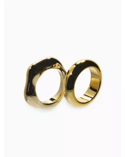 Кольцо пластик «Стиль», набор 2 шт. размер 17, цвет золото арт. СМЛ-280540-1-СМЛ0010904863