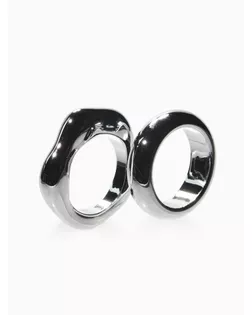 Кольцо пластик «Стиль», набор 2 шт. размер 17, цвет серебро арт. СМЛ-280540-2-СМЛ0010904864