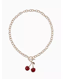 Кулон-цепь крупная "Вишня", цвет красный в золоте 40+удл арт. СМЛ-282544-1-СМЛ0010904874