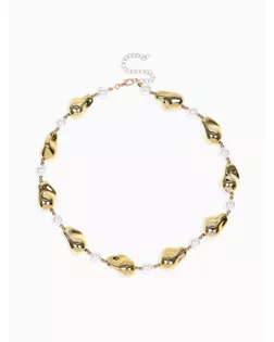 Бусы "Жемчуг Борокко", цвет белый в золоте 40+удл арт. СМЛ-282546-1-СМЛ0010904878