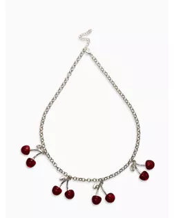 Цепь с подвесками "Вишня", 40+удл, цвет красный в серебре арт. СМЛ-280952-1-СМЛ0010904882
