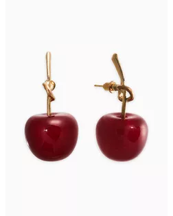 Серьги "Вишня" узел, цвет бордовый в золоте арт. СМЛ-280953-1-СМЛ0010904883