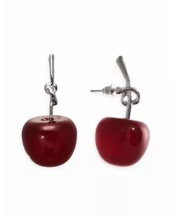 Серьги "Вишня" узел, цвет бордовый в серебре арт. СМЛ-280954-1-СМЛ0010904884