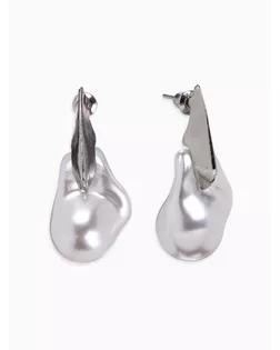 Серьги жемчуг "Капля борроко", цвет белый в серебре арт. СМЛ-280881-1-СМЛ0010904886