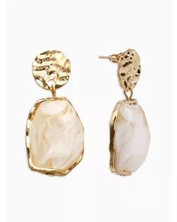 Серьги "Стиль камня", цвет белый в золоте арт. СМЛ-280884-1-СМЛ0010904893