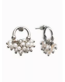 Серьги жемчуг «Виноград», белые в серебре арт. СМЛ-282454-1-СМЛ0010904896