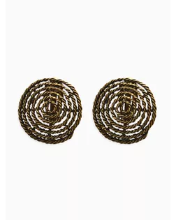 Клипсы "Винтаж" круг из веревки, цвет чернёное золото арт. СМЛ-280542-1-СМЛ0010904926