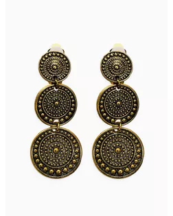 Клипсы "Винтаж" три диска, цвет чернёное золото арт. СМЛ-280558-1-СМЛ0010904944