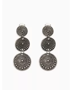 Клипсы "Винтаж" три диска, цвет чернёное серебро арт. СМЛ-280559-1-СМЛ0010904945