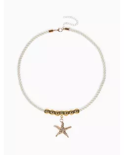 Кулон на жгуте текстильном "Морская звезда", цвет бело-золотой арт. СМЛ-282719-1-СМЛ0010905791