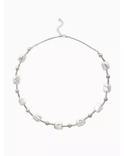 Бусы "Жемчуг" майорика прямоугольник, цвет белый в серебре арт. СМЛ-282558-1-СМЛ0010905809