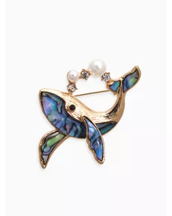 Брошь «Кит галиотис», зелёная в золоте арт. СМЛ-281342-1-СМЛ0010905857