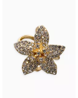 Кольцо для платка "Цветок Лилии", цвет белый в золоте арт. СМЛ-282457-1-СМЛ0010905871