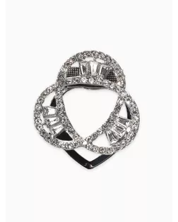 Зажим для платка "Узоры" три нити, цвет белый в серебре арт. СМЛ-282561-1-СМЛ0010905876