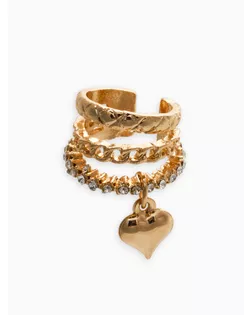 Кафф «Стиль» сердце, стеганое, белые в золоте арт. СМЛ-282472-1-СМЛ0010905941