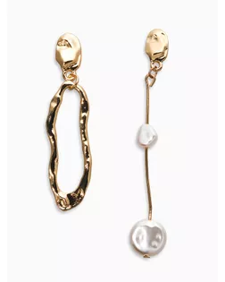 Серьги жемчуг "Корейский стиль", цвет белый в золоте арт. СМЛ-280579-1-СМЛ0010905943