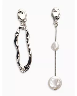 Серьги жемчуг "Корейский стиль", цвет белый в серебре арт. СМЛ-280580-1-СМЛ0010905944