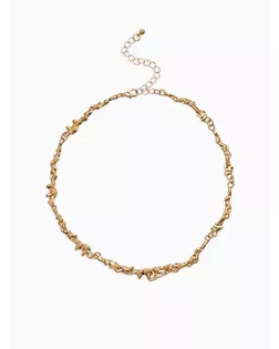 Колье "Мятое" тонкое, цвет золото 35см+ удл арт. СМЛ-279792-1-СМЛ0010906081