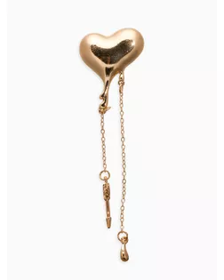 Брошь корейский стиль "Сердце" цвет золото арт. СМЛ-280962-1-СМЛ0010906093