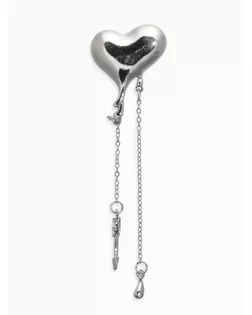 Брошь корейский стиль "Сердце" цвет серебро арт. СМЛ-280963-1-СМЛ0010906094