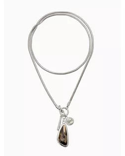 Кулон на цепочке "Стиль" капля, цвет серый в серебре арт. СМЛ-279793-1-СМЛ0010906104