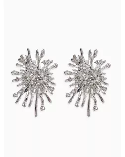 Серьги "Феерверк", цвет белый в серебре арт. СМЛ-279486-1-СМЛ0010906111