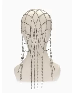 Украшение для волос «Паутина» 44 см, белое в серебре арт. СМЛ-279894-1-СМЛ0010906123