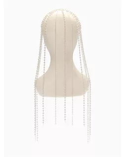 Украшение для волос «Паутина», 50 см, белое в серебре арт. СМЛ-279897-1-СМЛ0010906126