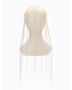 Украшение для волос «Паутина», 50 см, белое в золоте арт. СМЛ-279897-2-СМЛ0010906128