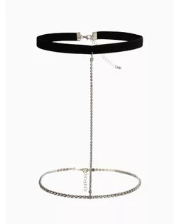 Бодичейн на бедро со стразами, белая в серебре арт. СМЛ-279818-1-СМЛ0010906131