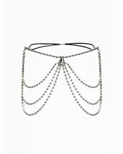 Бодичейн на бедро со стразами «Шахерезада», белая в серебре арт. СМЛ-279819-1-СМЛ0010906132