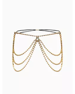 Бодичейн на бедро со стразами «Шахерезада», белая в золоте арт. СМЛ-279819-2-СМЛ0010906133