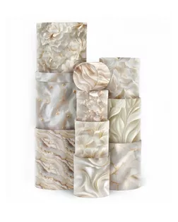 Набор подарочных круглых коробок 10 в 1 «Бело-золотой», 10 х 10 - 23,5 х 23,5 см арт. СМЛ-280761-1-СМЛ0010908546