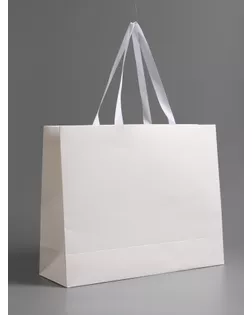 Пакет подарочный ламинированный горизонтальный «Белый», 40×32×13 см арт. СМЛ-281663-1-СМЛ0010919593