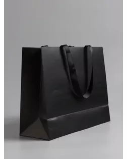 Пакет подарочный ламинированный горизонтальный «Черный», 32×25×11 см арт. СМЛ-281665-1-СМЛ0010919595