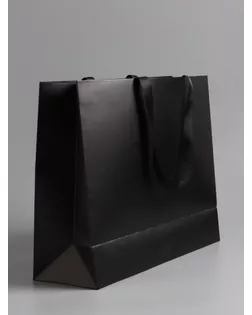 Пакет подарочный ламинированный горизонтальный «Черный», 40×32×13 см арт. СМЛ-281666-1-СМЛ0010919596
